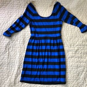 Black and Blue Striped Dress